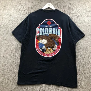 Columbia Eagle Greater Outdoor Gear T-Shirt Men's XL Short Sleeve Graphic Navy
