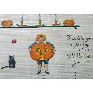 Fantasy Halloween Postcard Leubrie & Elkus No 7018 Germany Wilkes Barre Pa 1914