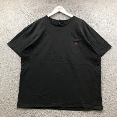 Polo Ralph Lauren T-Shirt Mens XL Short Sleeve Pocket Embroidered Logo Black Red