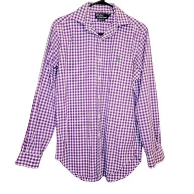 Polo Ralph Lauren Westerton purple check print long sleeved button up shirt 