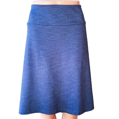 MPG Blue Activewear Knit Golf Pockets Knee Length Go Anywhere Travel Skirt ~ XL