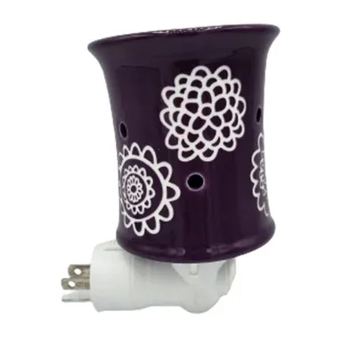 Scentsy Purple Daisy Craze Ceramic Candle Wax Scent Melt Warmer Plug Nightlight
