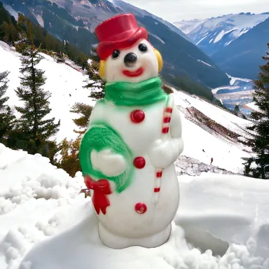 Vintage 1968 Empire Snowman Blow Mold 13" Winter Christmas