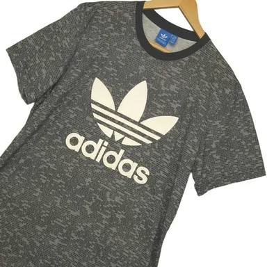 Adidas Originals Men's Trefoil Essential Allover Print T-Shirt Large AY8360 Gray