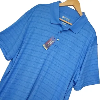 Haggar Men's Short Sleeve Performance Polo Shirt Size XL Blue NWT