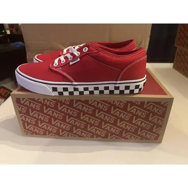 Size 10 - VANS Atwood Checker Sidewall Red VNOA5HTRRED