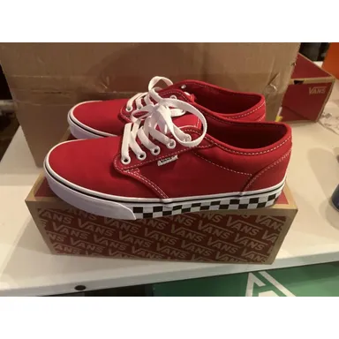 Size 8 - VANS Atwood Checker Sidewall Red VNOA5HTRRED