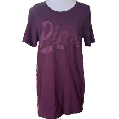 Victoria's Secret PINK Purple Leopard T-Shirt Size XS