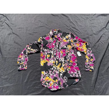 Apt. 9 Women's Top Size Small Long Sleeve Multicolored Floral Blouse C169