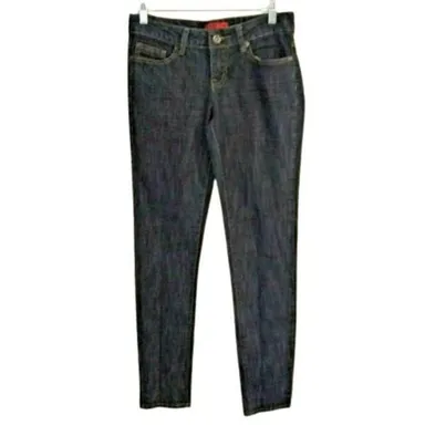 Zana Di Straight Leg Jeans Dark Wash Back Pocket Detailing Juniors Sz 7 28"x31"