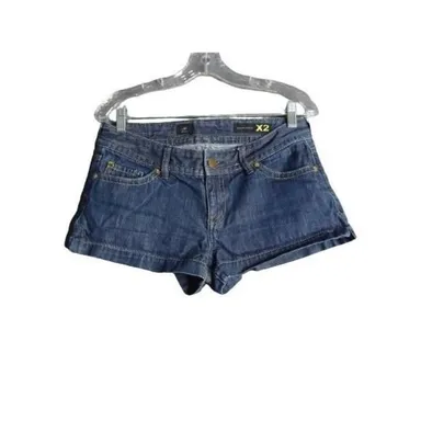 X2 Quality Denim Stella Short Shorts Dark Wash Womens Size 8