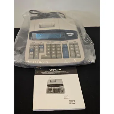 Victor 1530-6 Double Insulated Printing Calculator with Manual