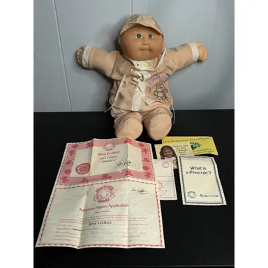 Cabbage Patch Kids Preemie With Clothes Blonde Hair Green Eyes
