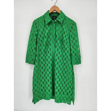 Adrianna Papell Green Lace Shirt Dress Women's Size 8