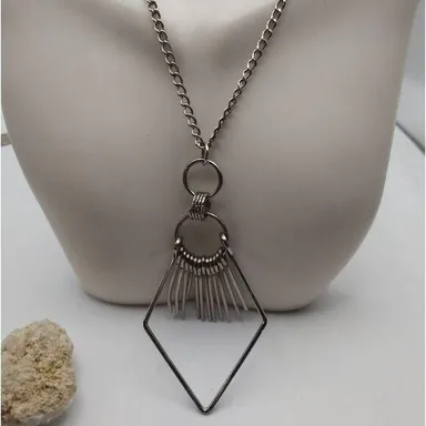 Tribal spiked diamond shaped necklace