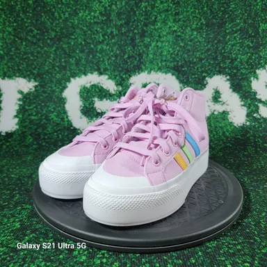 adidas Bravada 2.0 Platform Mid Sneaker, Bliss Lilac/Semi Green Spark Sz 6