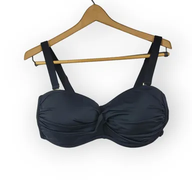 Swimsuits For All Bikini Top Black Swim Top Bathing Suit Women's Size 14