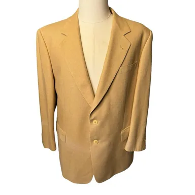 Loro Piana Lightweight Mens Classic Tan Sport Coat Blazer Jacket 46L 35.5 Sleeve