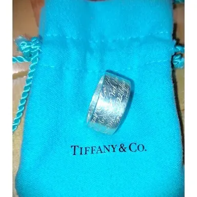 Tiffany & Co~ UNISEX  925 New York Notes series Extra Wide Band size 8