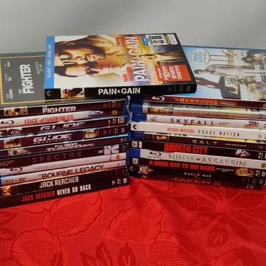 BLU-RAY Movies - Lot of 21 All Great Title Mix Action And Adventure Fighting Spy