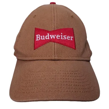 Budweiser Beer Snapback Hat Cap Embroidered Logo Adjustable Coverall Brown