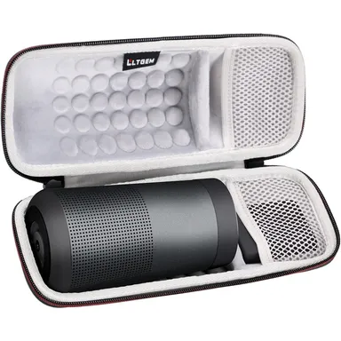 LTGEM EVA Hard Case for Revolve Bluetooth Speaker with Mesh Pockets Black