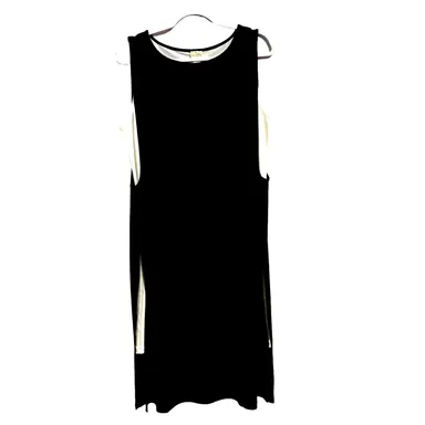 Chico's Sheath Dress Vanity Size 3 Black White Lined Sleeveless NEW 
