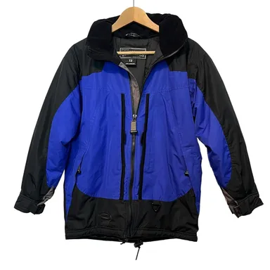 Obermeyer : Big Daddy Insulated Hooded Ski Jacket in Blue & Black : Junior Sz 12