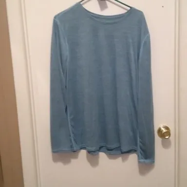 Athletic Works Blue Striped Long Sleeve Pull-Over Shirt - Size 2X
