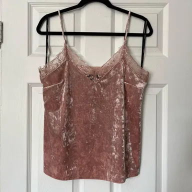 Forever 21 Lace-Trim Velveteen Cami - Size M