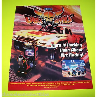 Dirt Devils Arcade FLYER Original NOS 1998 Video Game Art Sheet Race Car Vintage