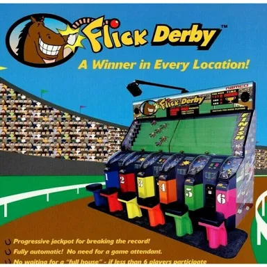 Flick Derby Arcade Flyer Original NOS Video Game Art Print Promo Horse Racing