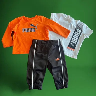 Puma 3-Piece 0-3M Soccer Long Short Sleeve Track Pants Streetwear Athleisure