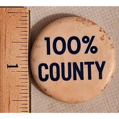 100% County Pinback Button