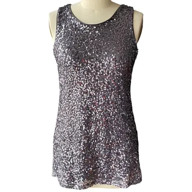 Gray Sequin Short Sleeveless Mini Dress by PINK COLLECTION ~ Women's Size LARGE