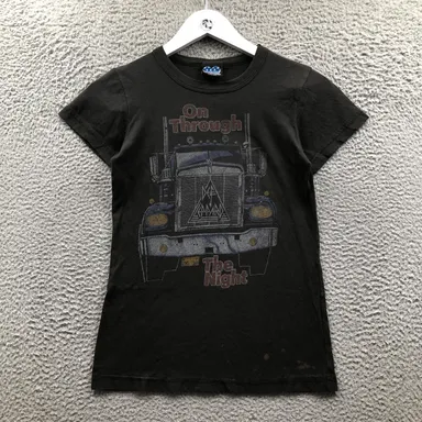 Def Leppard On Through The Night T-Shirt Women Medium Short Sleeve Graphic Black
