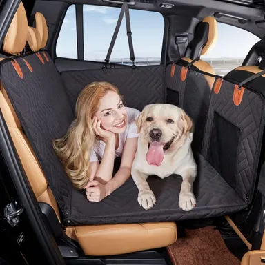 Back Seat Extender Dog Car Seat Cover,  Car Bed Mattress for Car SUV Truck Black