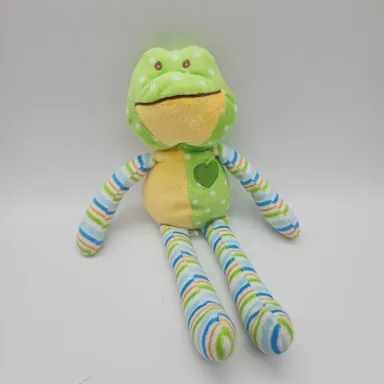 Baby Gund Softies Frog Plush Stuffed Toy Heart Chest Stripe Legs Polkadot BG2849
