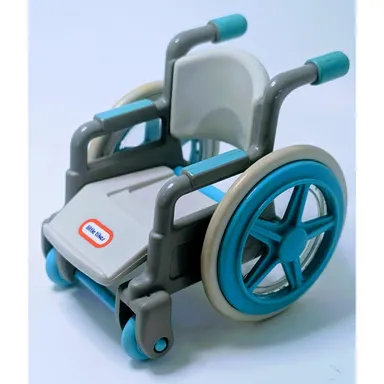 Vintage 1993 Grey Teal Little Tikes Dollhouse Wheelchair 