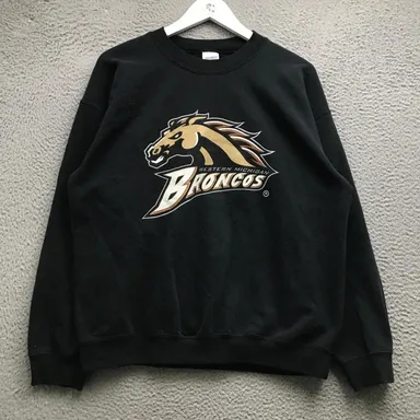 Western Michigan University Broncos Sweatshirt Hoodie Mens Large L Graphic Black