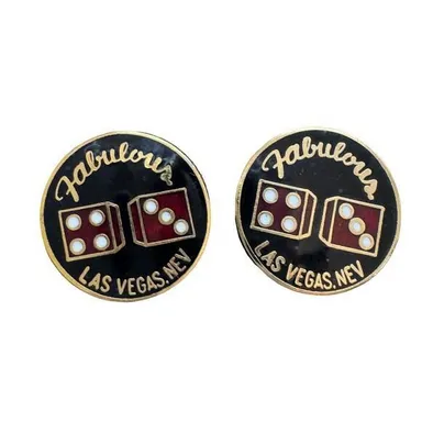 Vintage Fabulous Las Vegas Cufflinks with Pair of Dice Showing Seven Roll