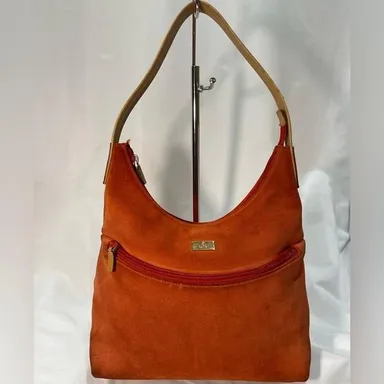 Gucci Suede Orange Shoulder Bag with COA