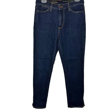 NYDJ Tummy Tuck Denim High Rise Straight Leg Stretch Zip Cuff Jeans Size 8