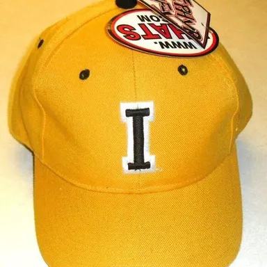 Iowa Hawkeyes University Mens Zephyr Yellow Fitted hat cap sz. 7 1/2 New Ncaa