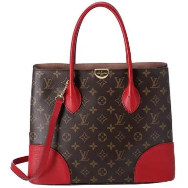 Louis Vuitton Flandrin Triple Compartment Satchel Monogram Brown Red M41596