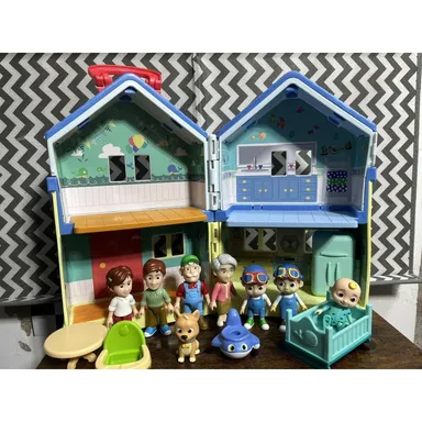 Cocomelon Deluxe Family House Playset w/ furniture and 8 figures