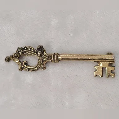 Vintage Zentall Skeleton Key Brooch