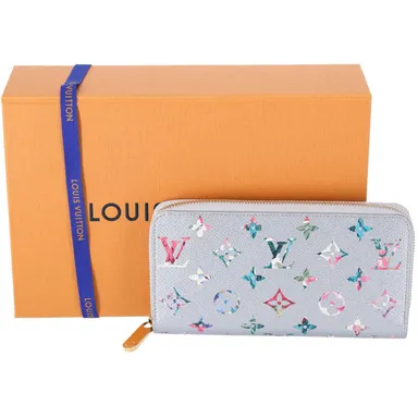 Louis Vuitton Zippy Wallet Garden Collection M81765 Silver Floral Monogram