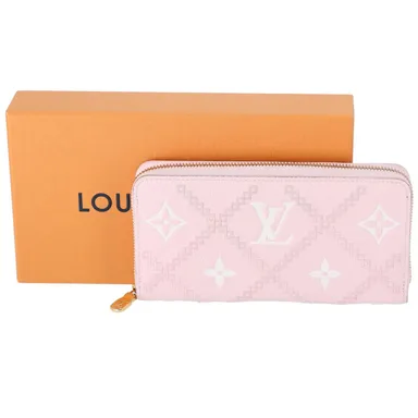 Louis Vuitton Zippy Wallet Monogram Empreinte Broderie Long Wallet M81138 Pink