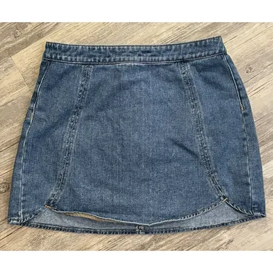 PacSun Denim Skirt Mini Blue Denim Jean Scalloped Edge Women’s Size 28